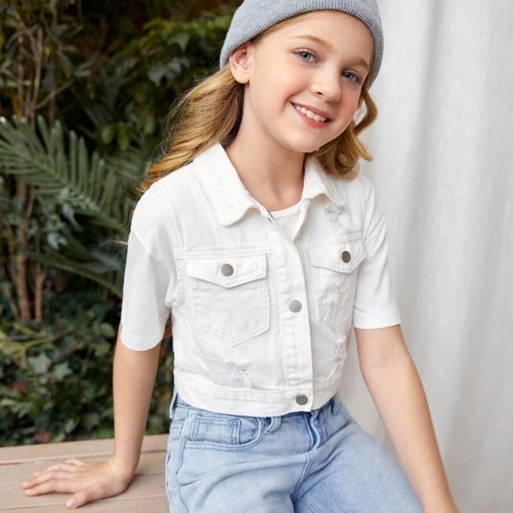 Gap Kids White Denim Jean Vest